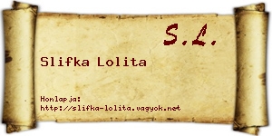 Slifka Lolita névjegykártya